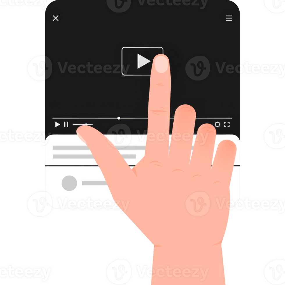 player for web design. Realistic window. illustration. png