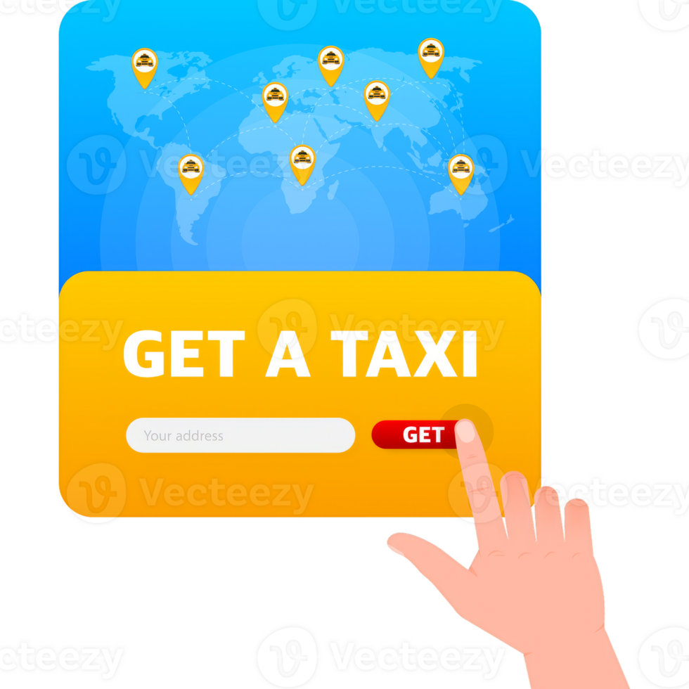 Get a taxi illustration background. Business icon. Business concept. png
