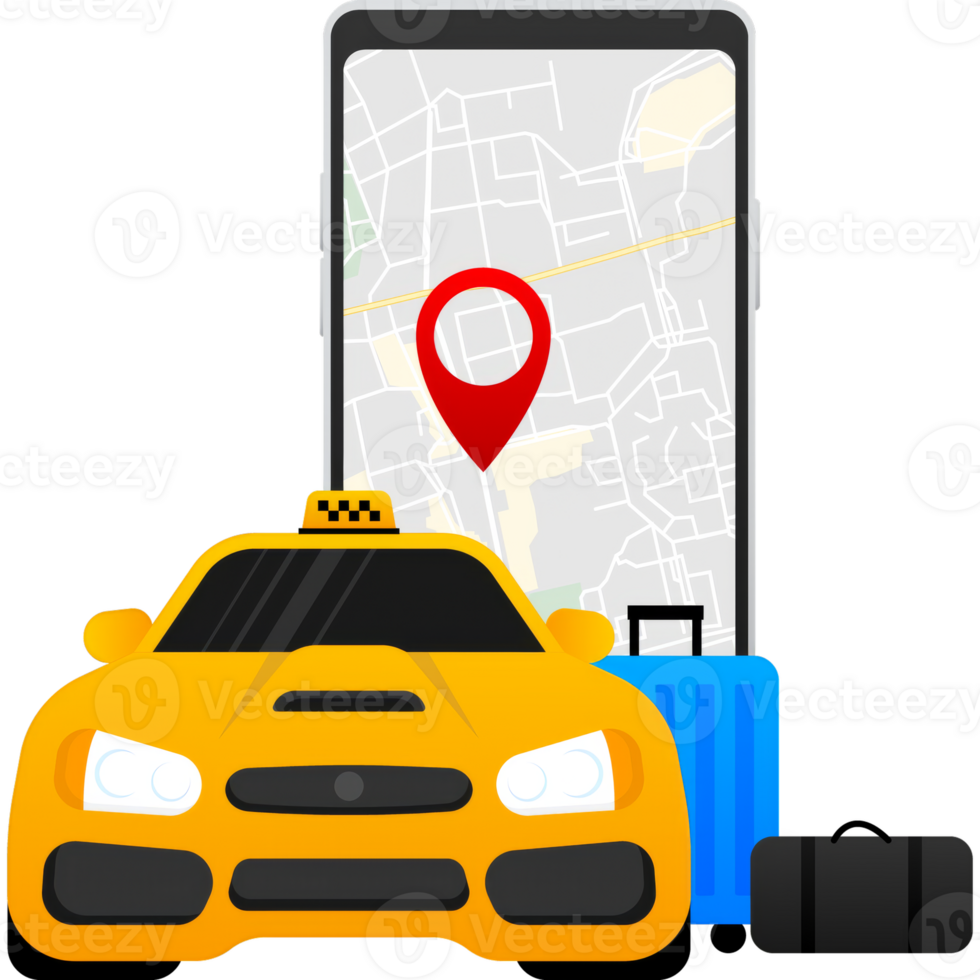 Get a taxi illustration background. Business icon. Business concept. png