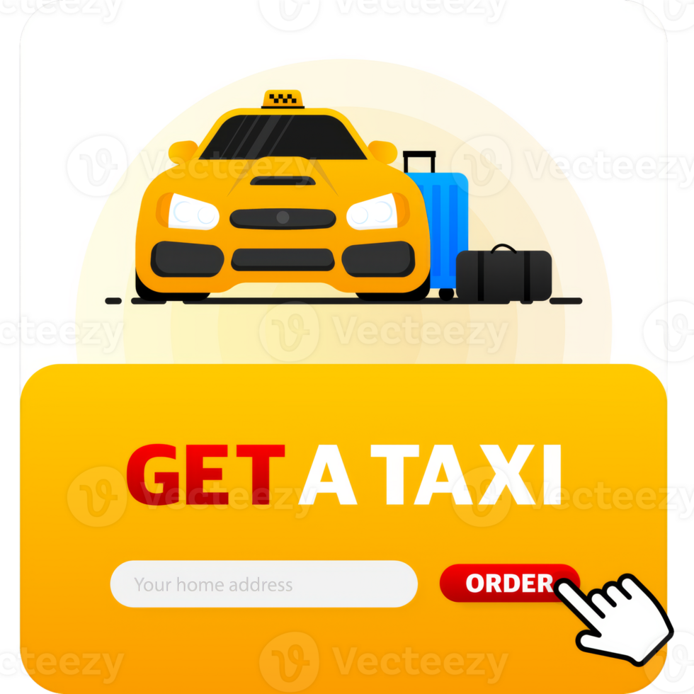 Get a taxi illustration background. Business icon. Business concept. png