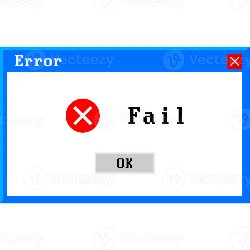 System error icon failure pc interface. Error message computer window alert popup png