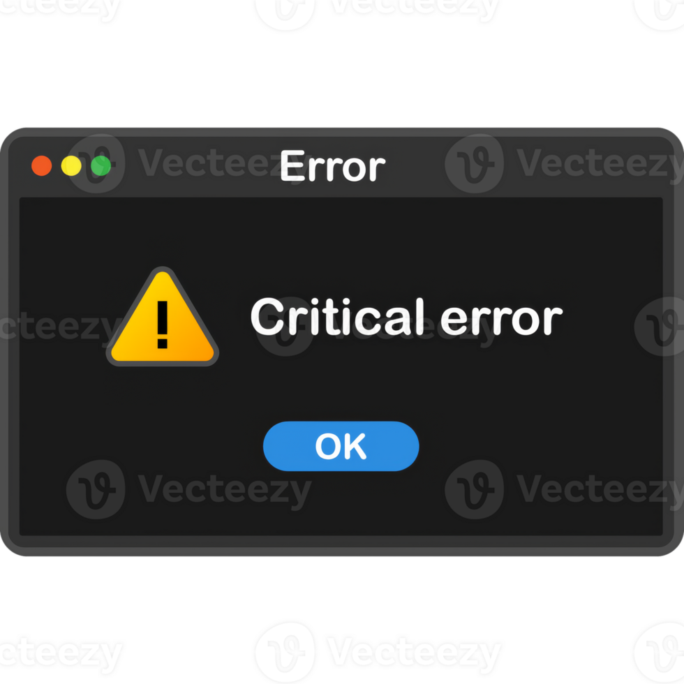 System error icon failure pc interface. Error message computer window alert popup png