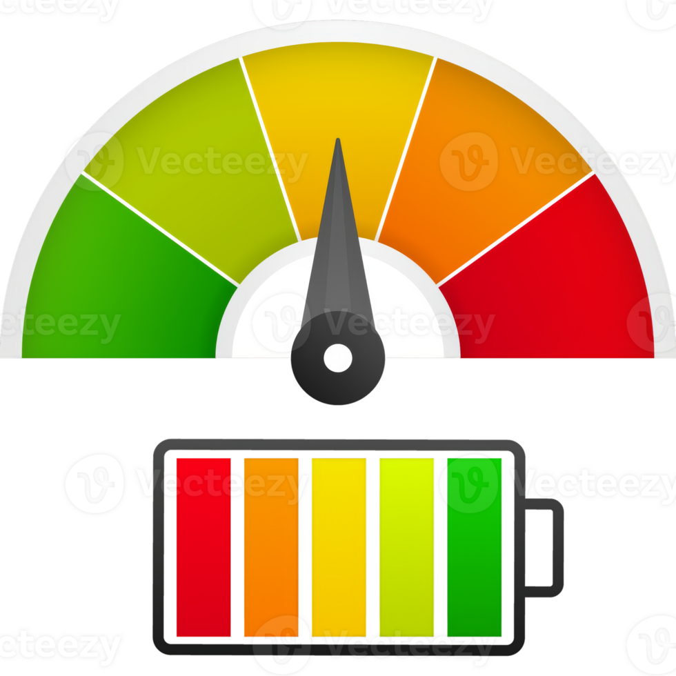 Flat style battery charge for concept design. Isolated illustration. design png