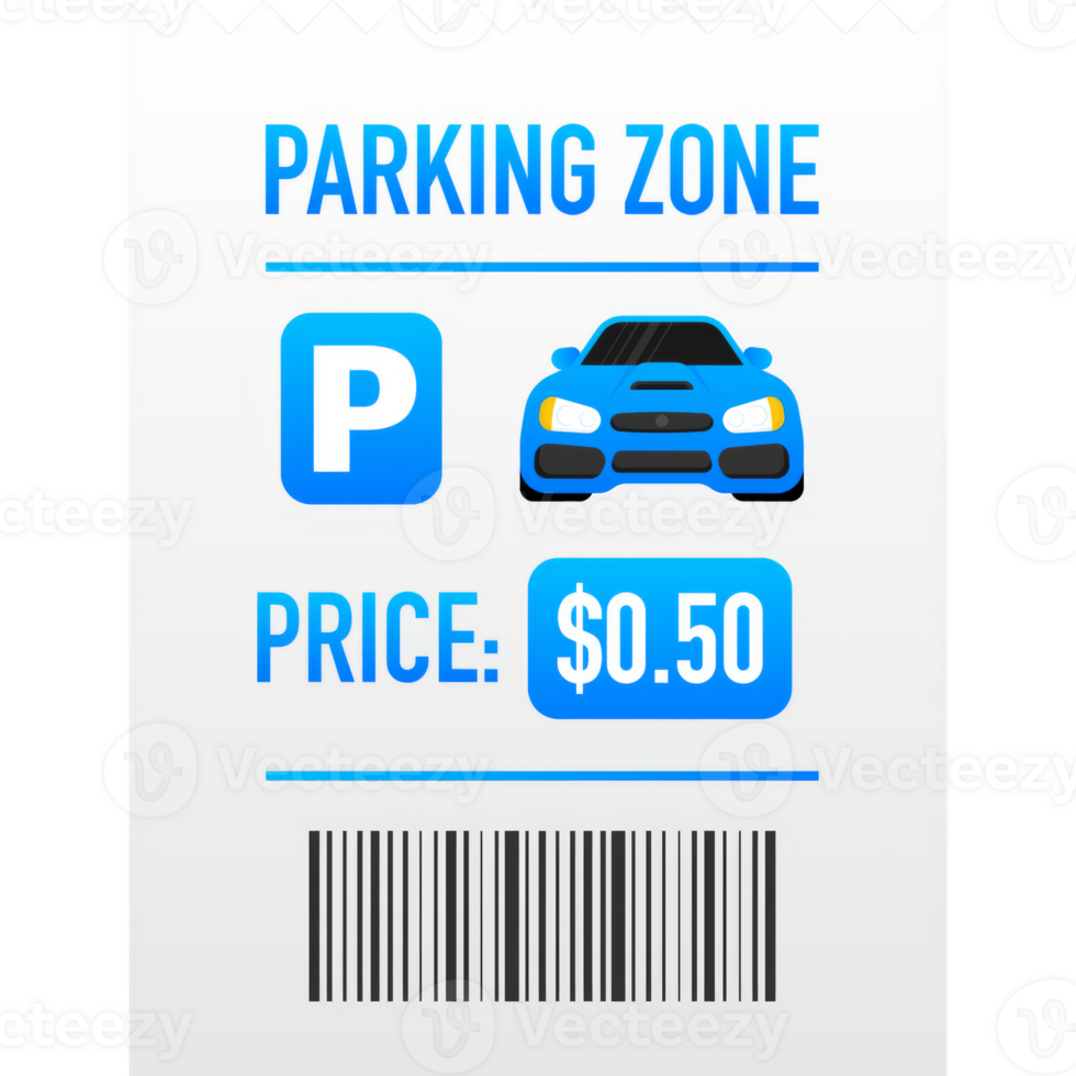 concept. Card with parking zone bill for concept design. icon png