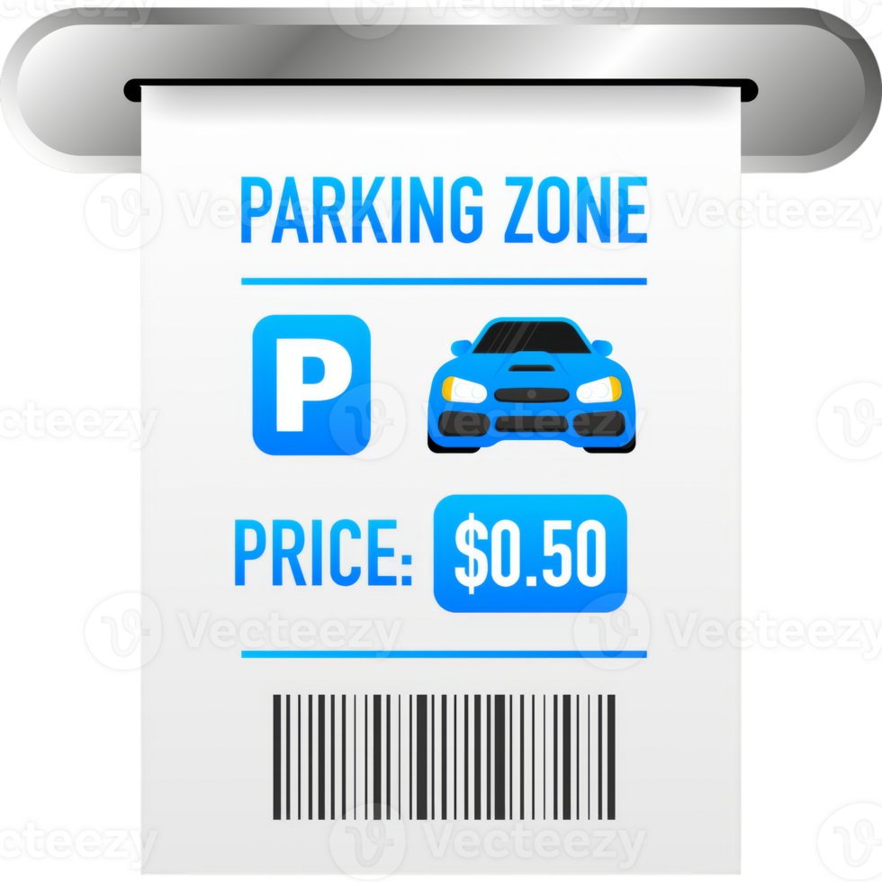 concept. Card with parking zone bill for concept design. icon png