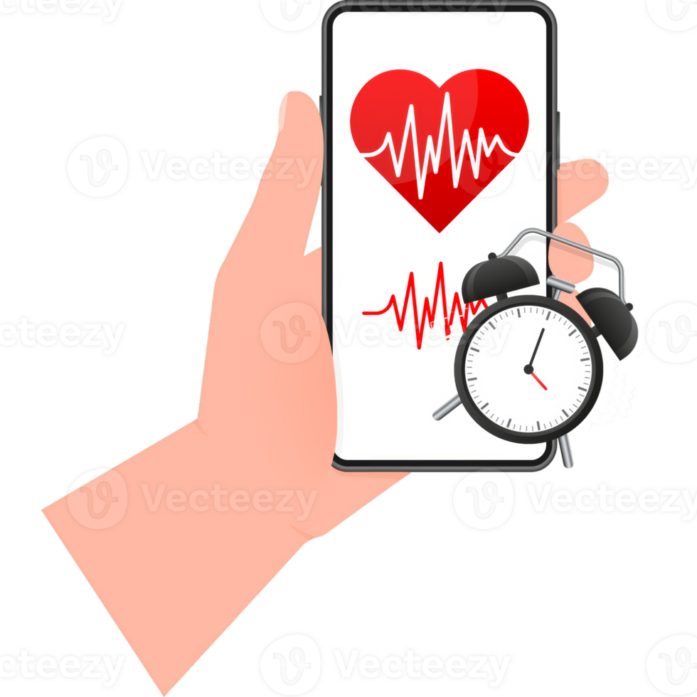 Cardio app for medical design. Banner design. Isometric . Web banner. Red heart. png