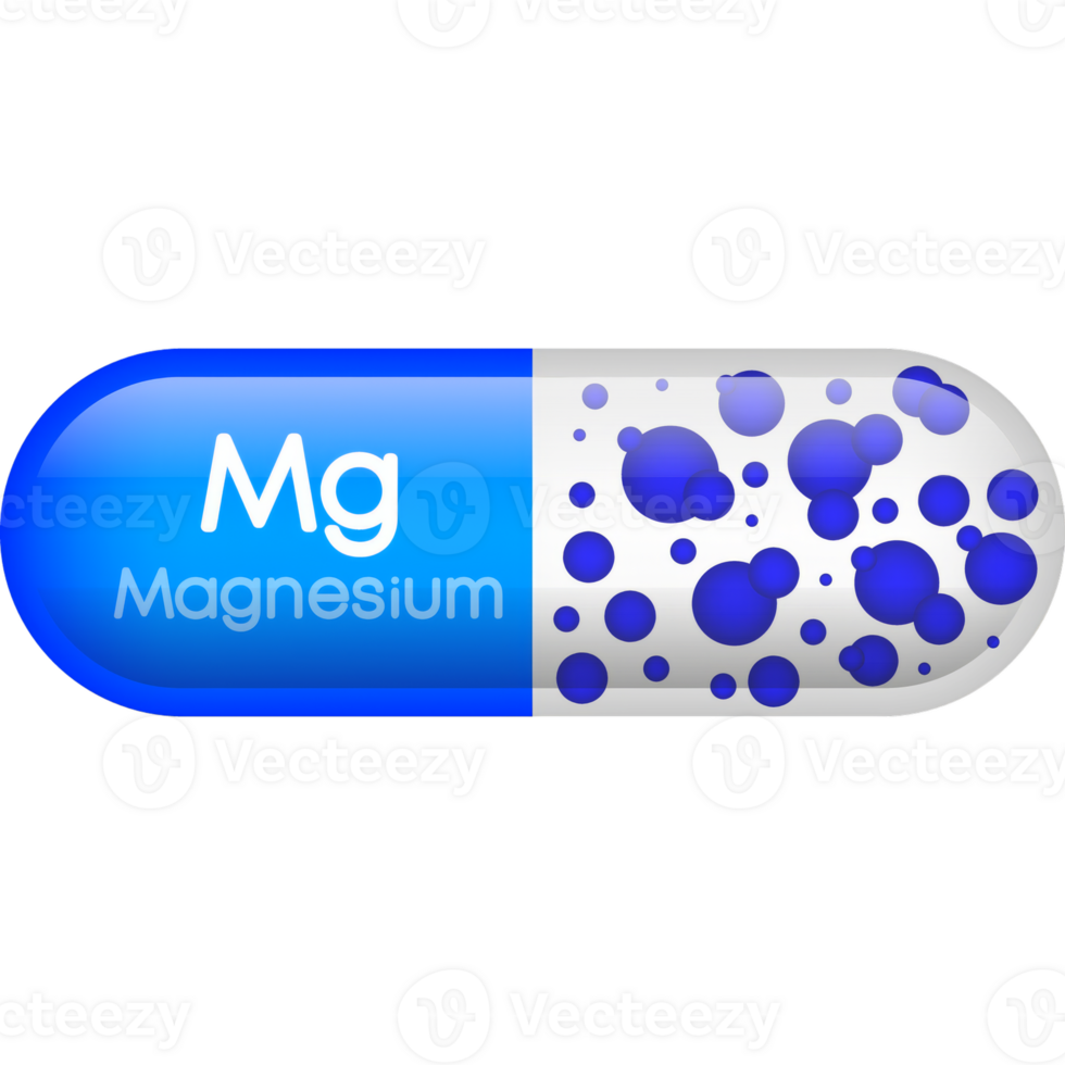 3d icon with blue magnesum on white background. Isolated illustration. png