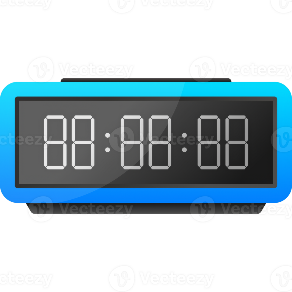 Flat digital clock illustration on white background. Phone icon set. Flat illustration png