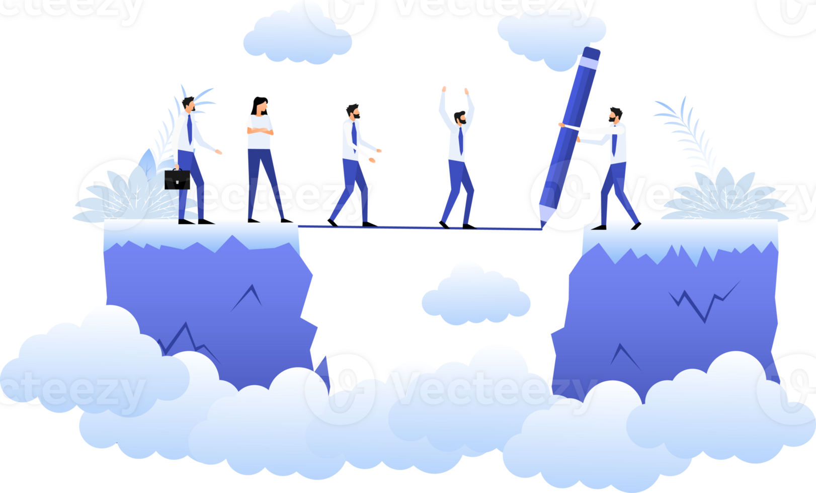 People and chasm png