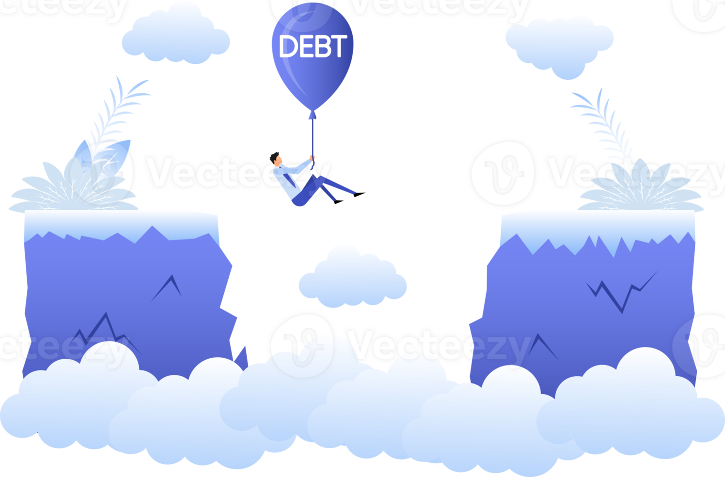 People and chasm. Debt png