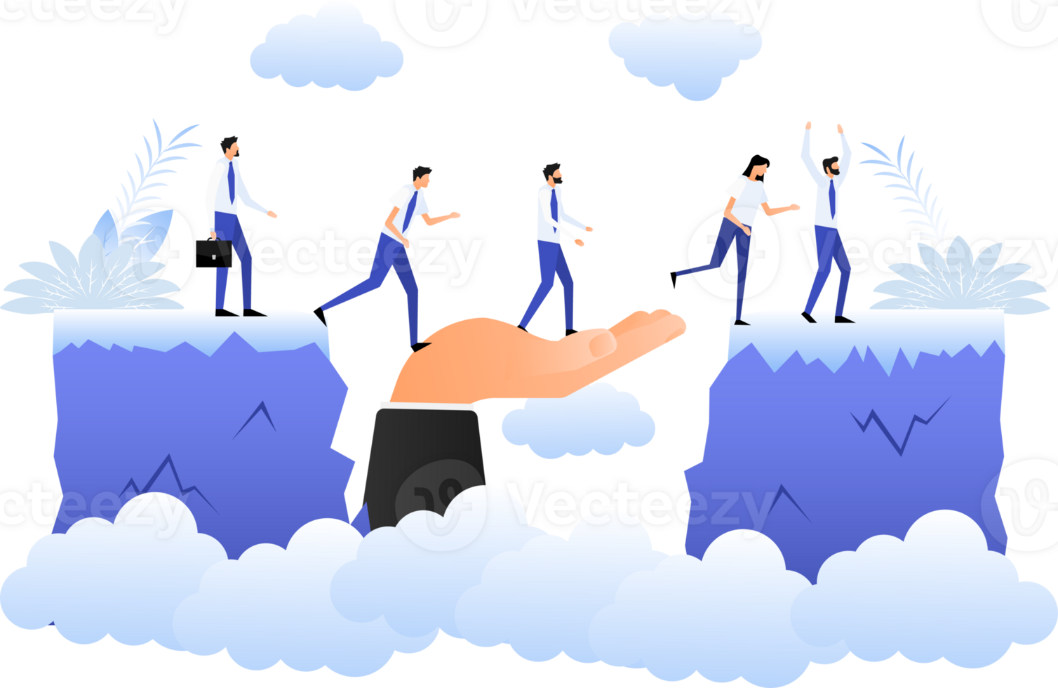 People and chasm png