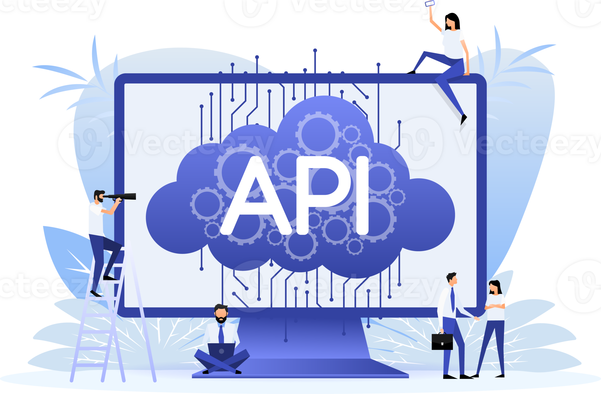 Api cloud on computer screen 50701811 PNG