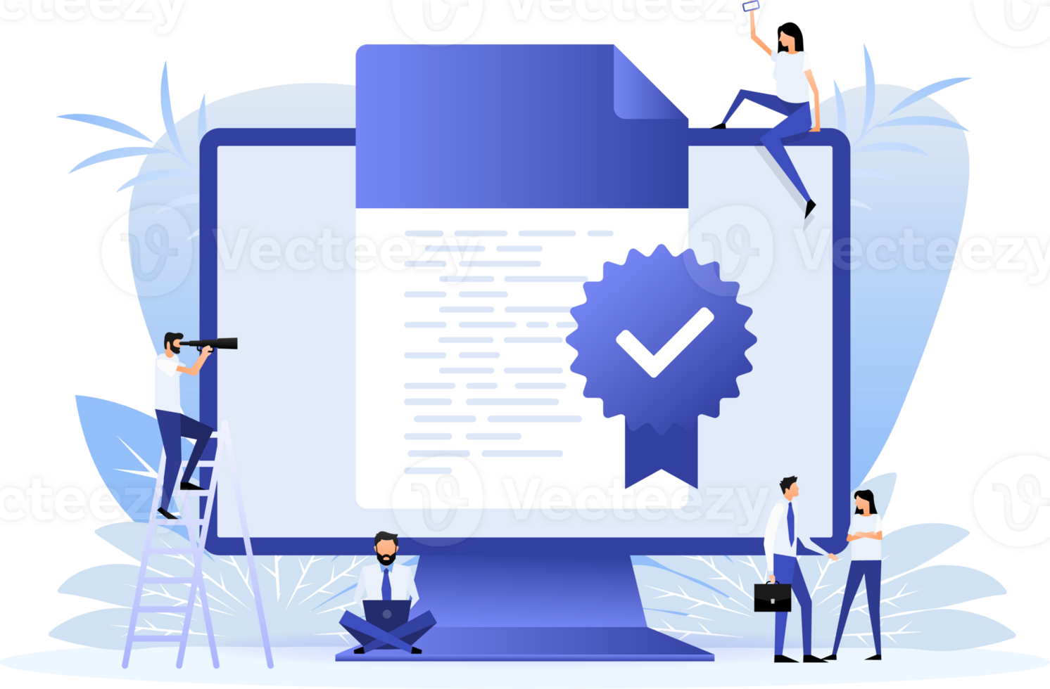 Certified document. Approval process. Quality mark png