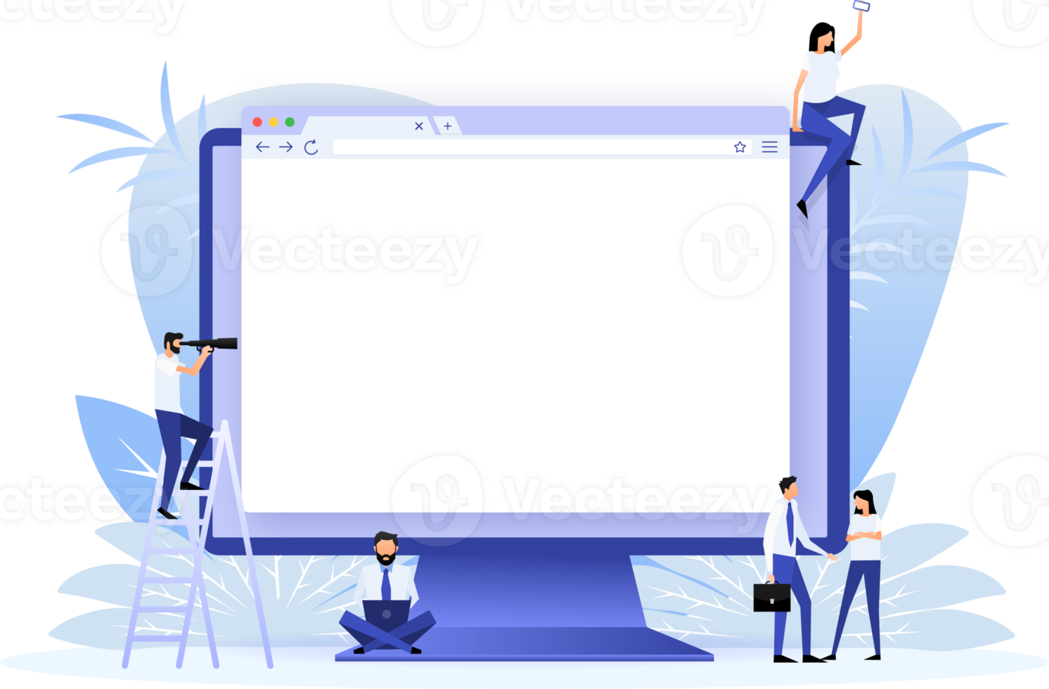 Web page laptop. Landing page png