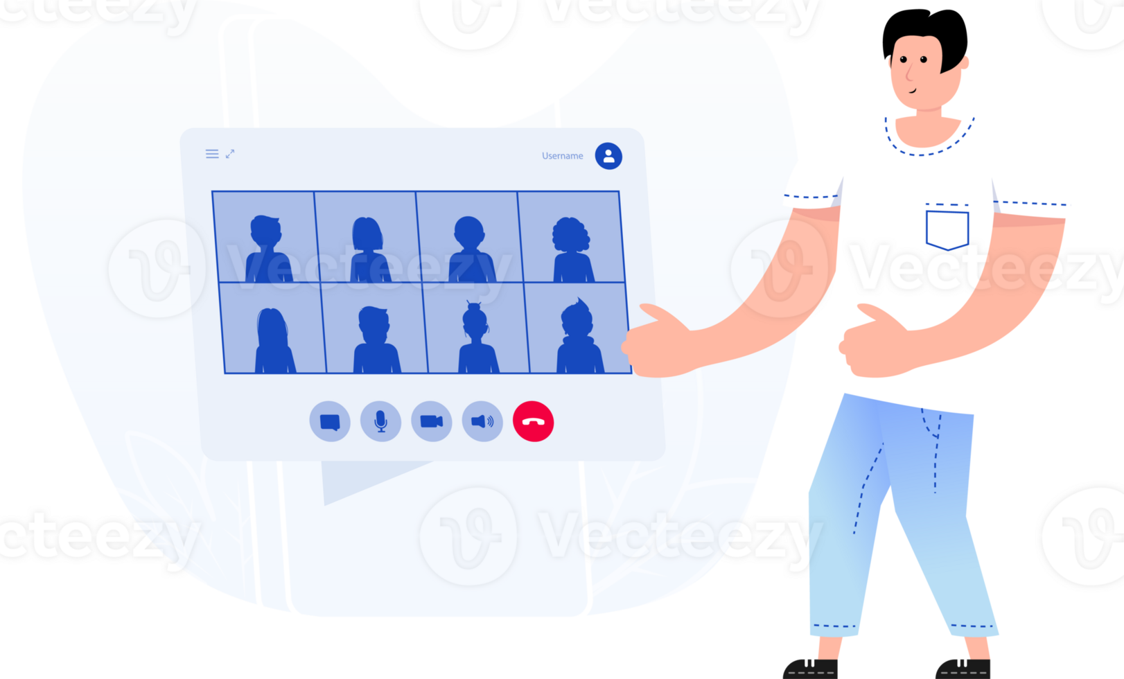 Online conference on smartphone png
