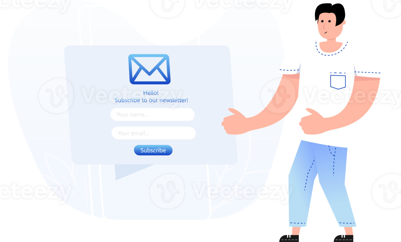 Email newsletter on smartphone screen png
