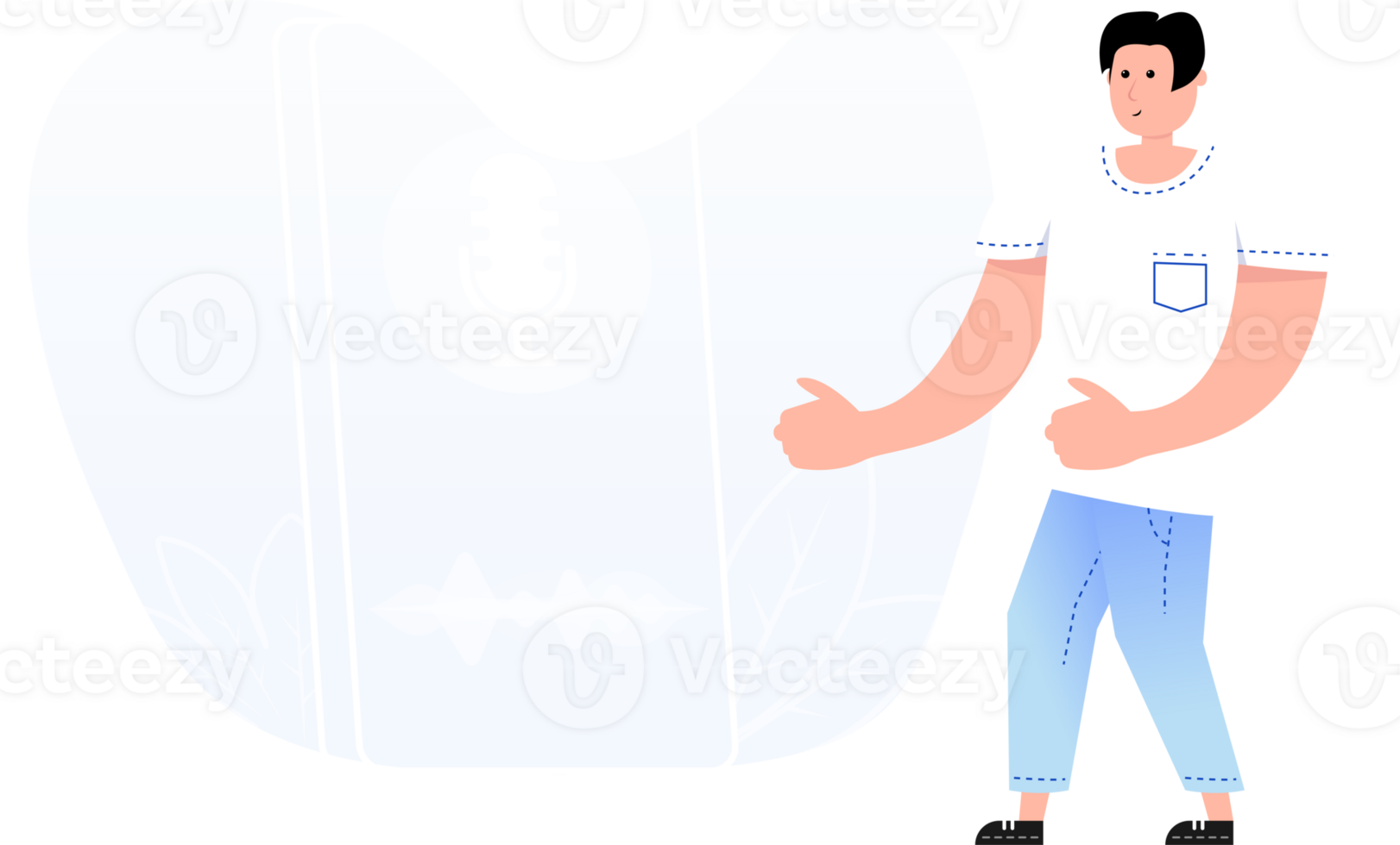 Podcast on smartphone and people png