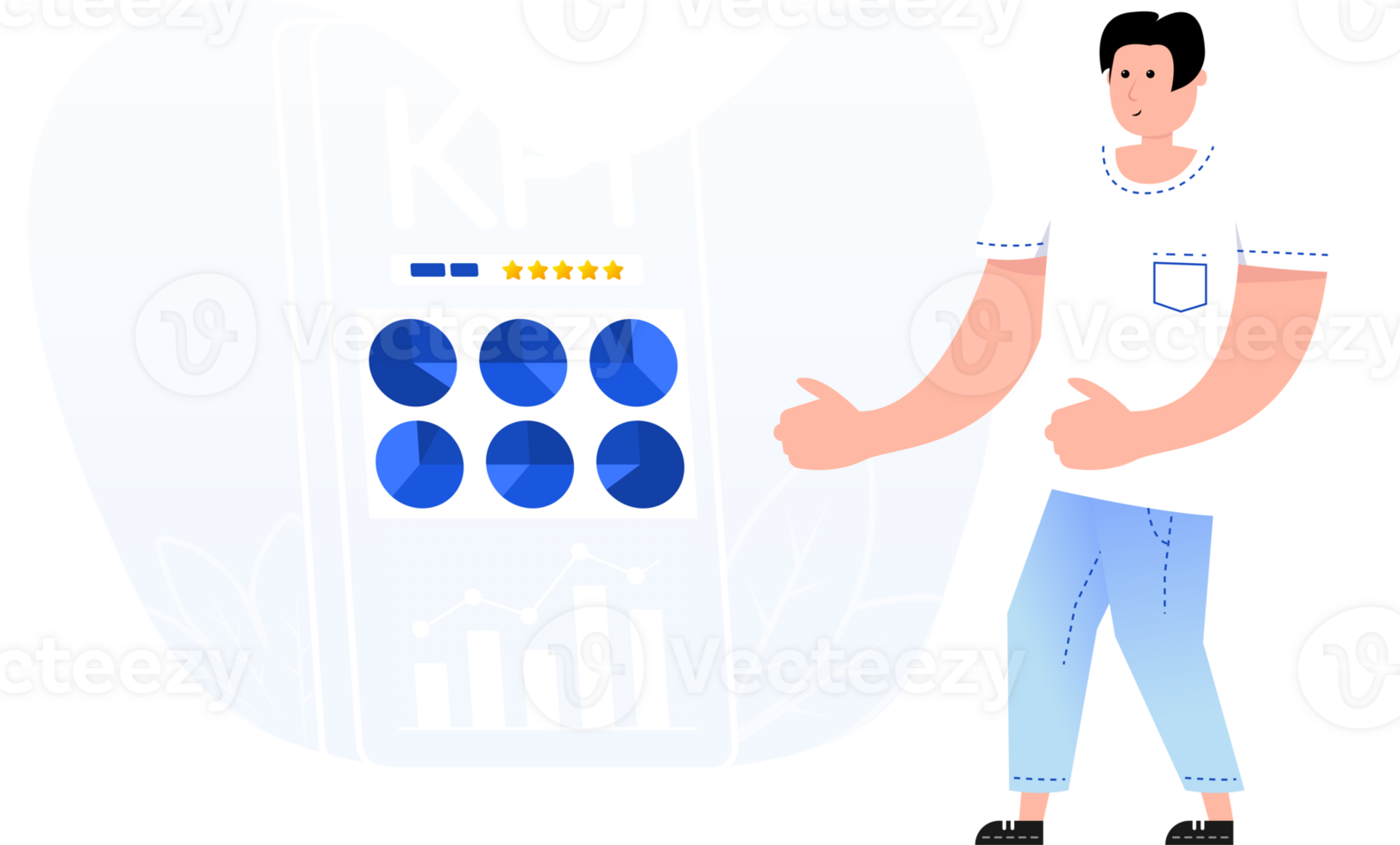 Kpi on smartphone and people png
