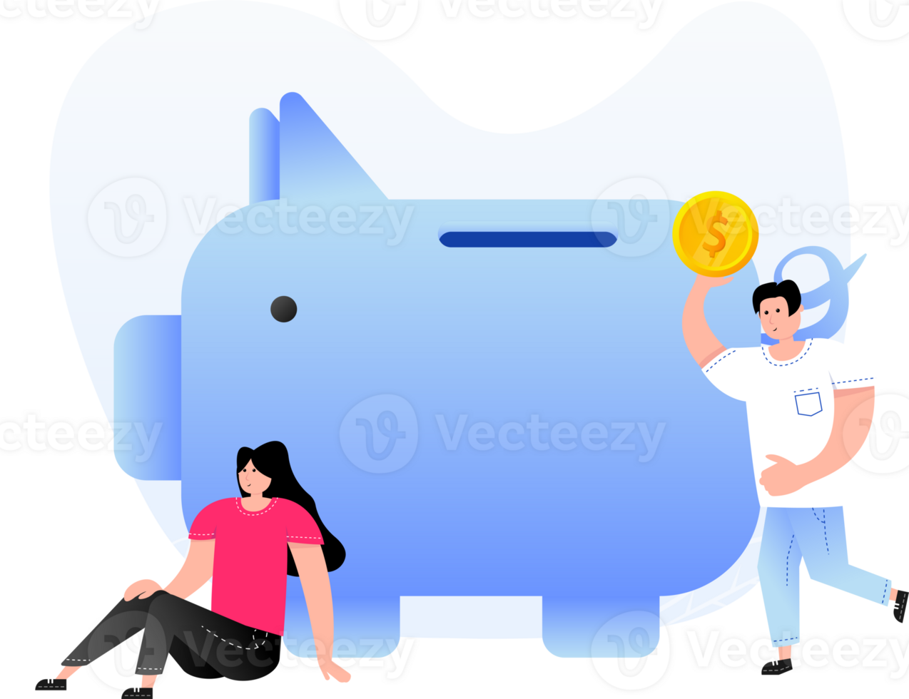 Money savings and people png