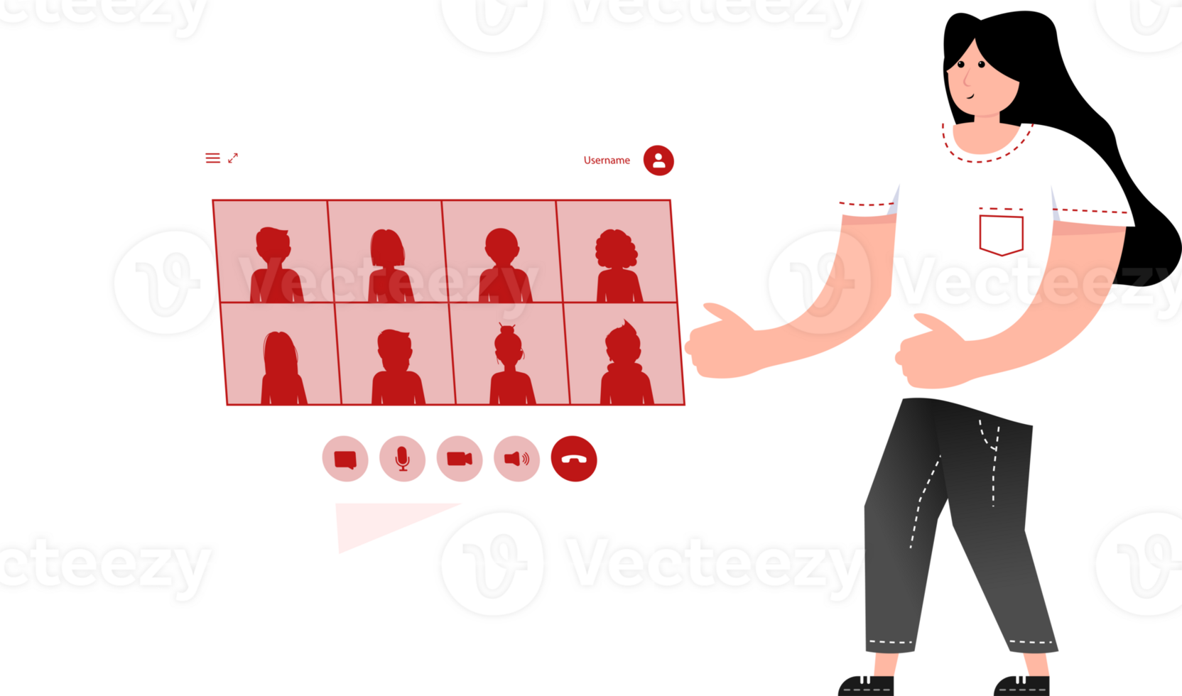 Online conference and people png
