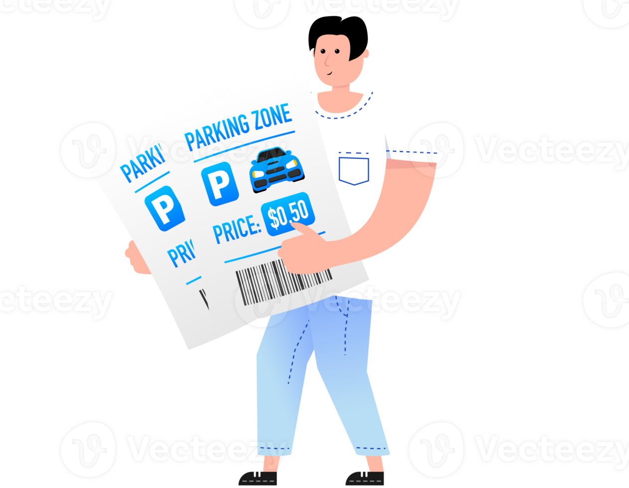 Card with parking zone bill png