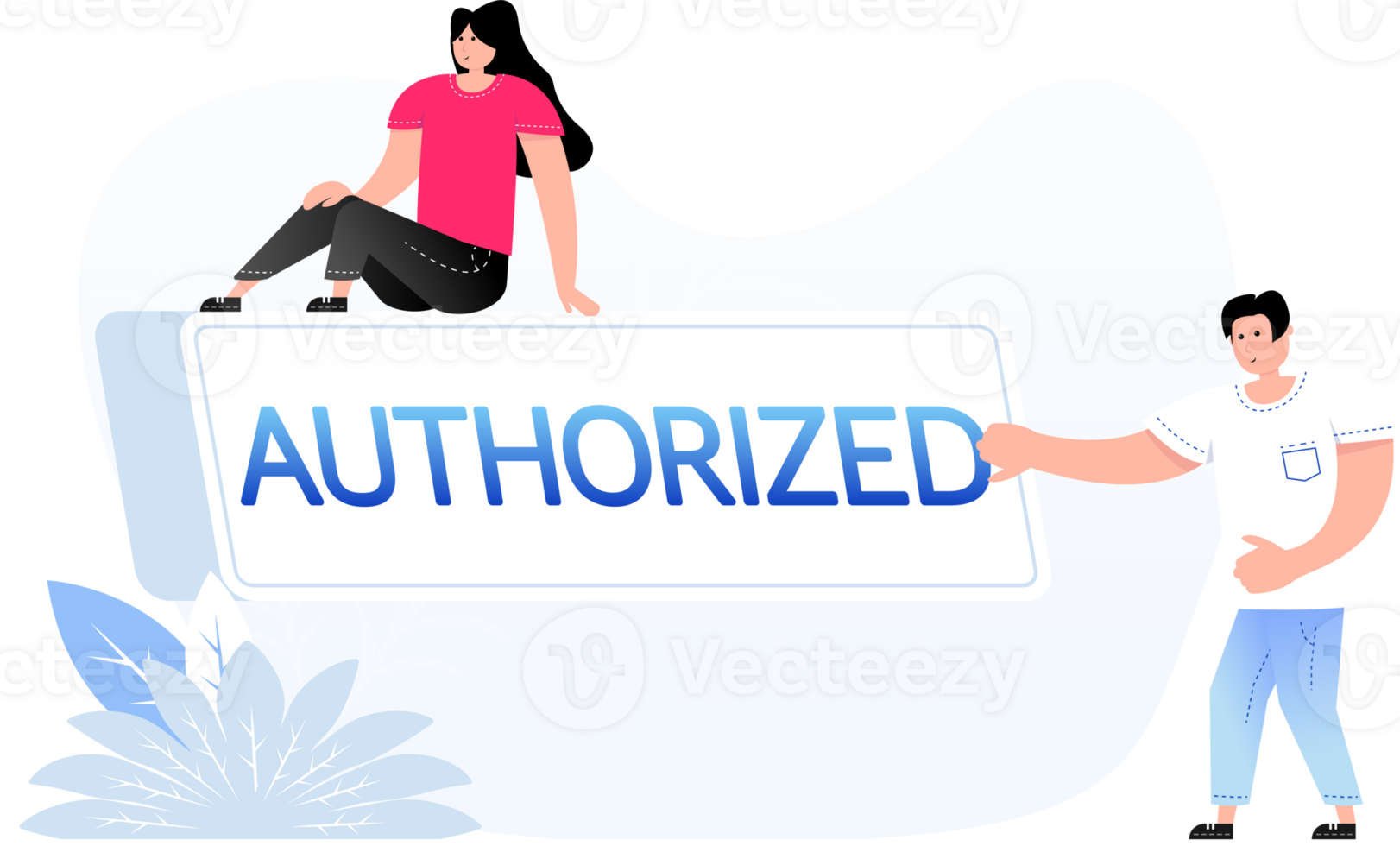authorized with click here people png
