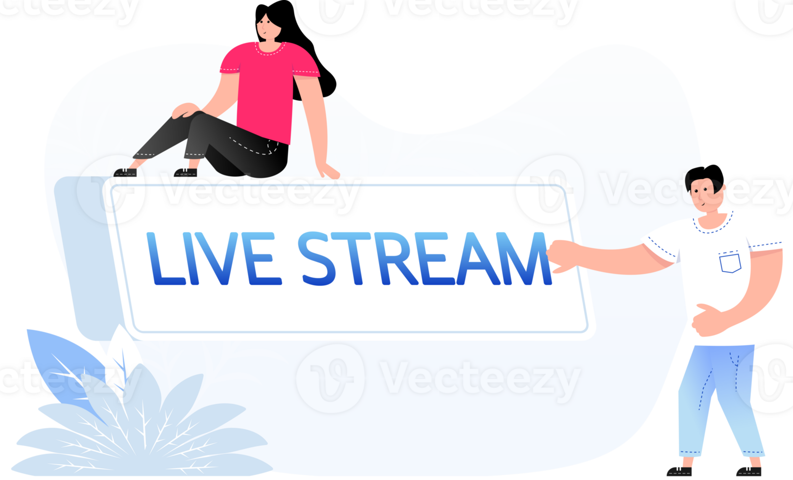 Live stream with click here people png