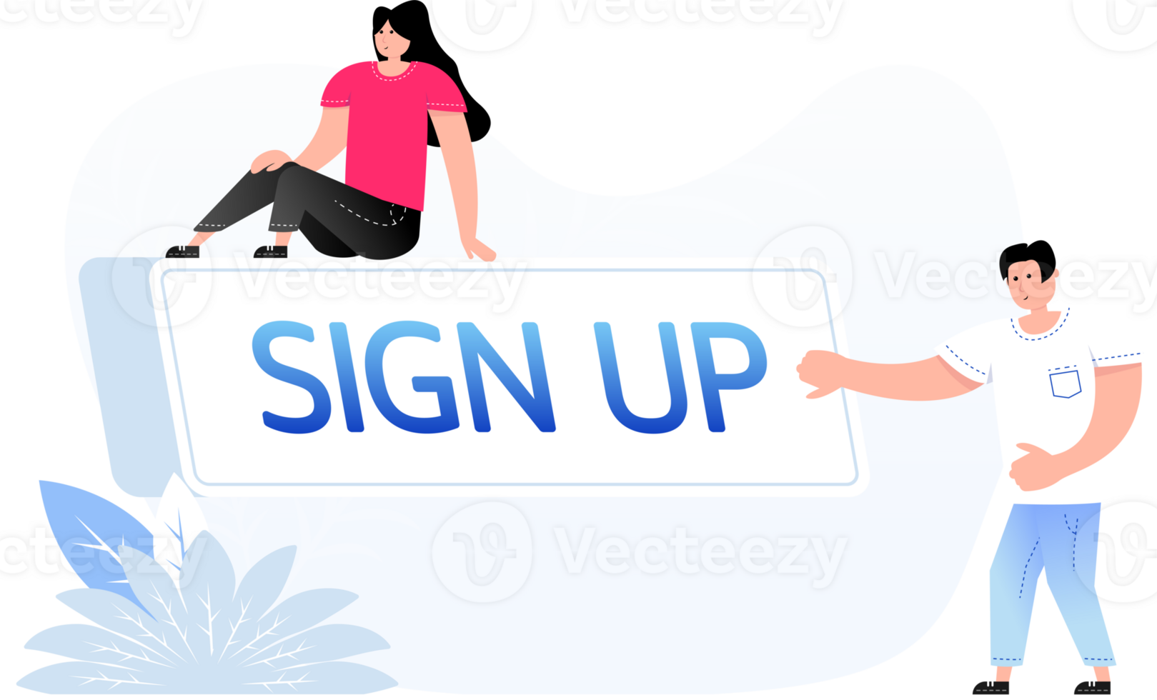 Sign up with click here people png