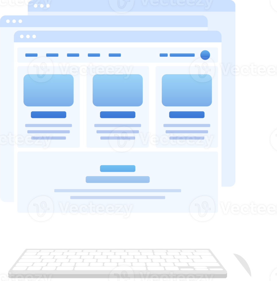 Web UI-UX design, web development. Digital industry. illustration. png