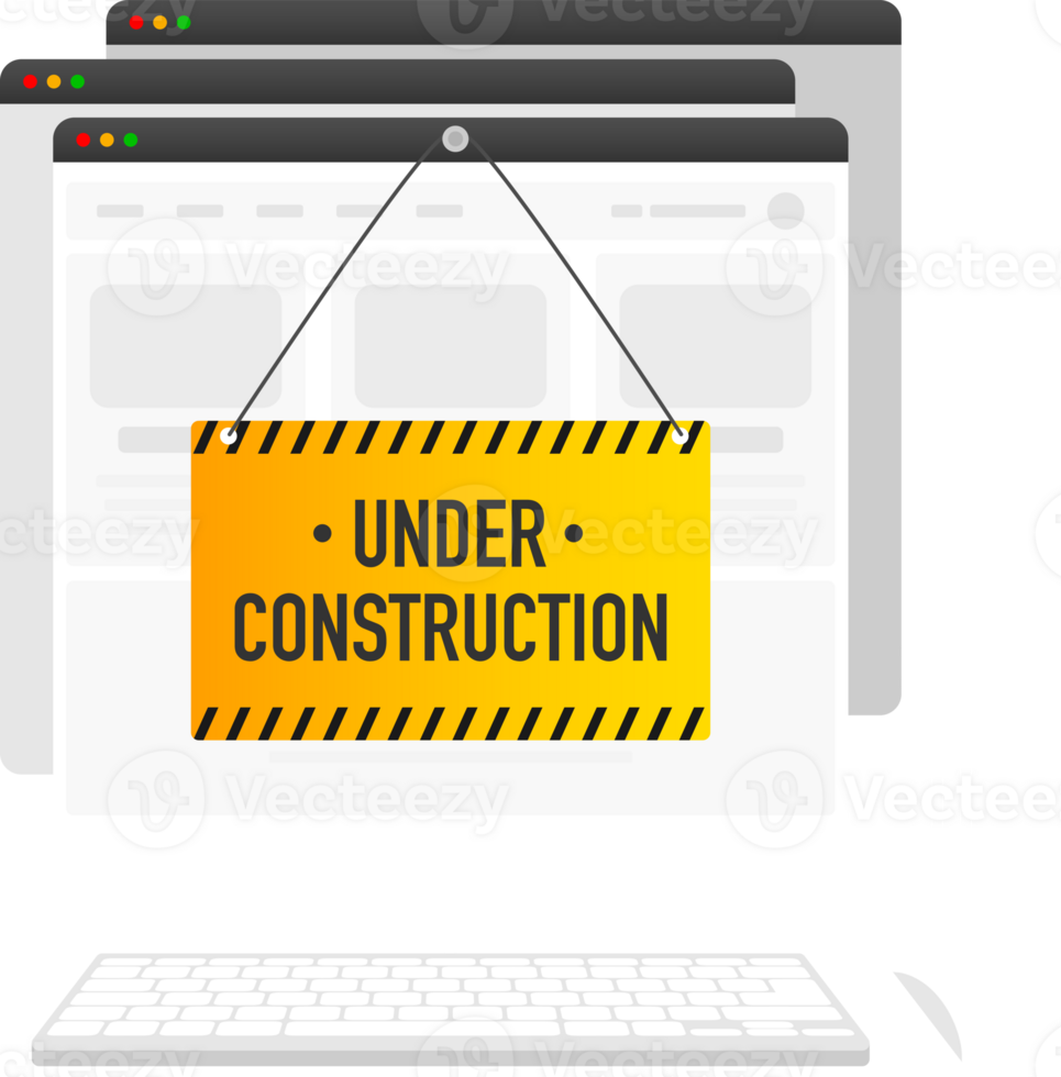 Banner for under construction. Danger sign. Construction concept. illustration. png