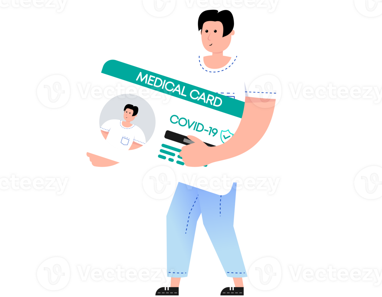 Medical insurance card. Health passport, health care policy. png
