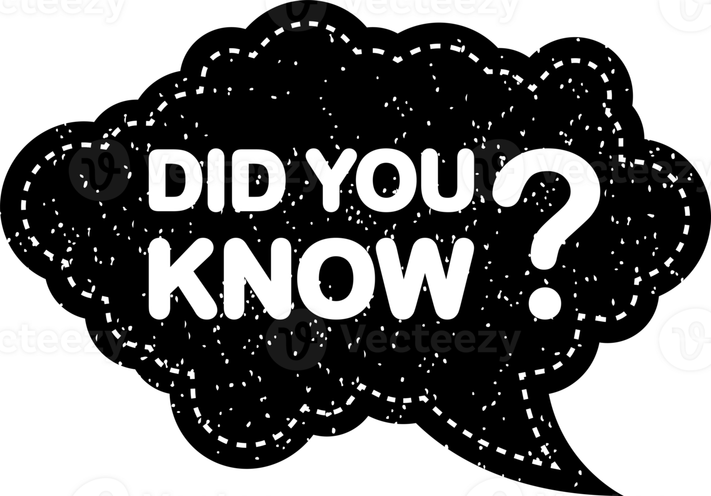 Did you know black speech bubble on white background. illustration png