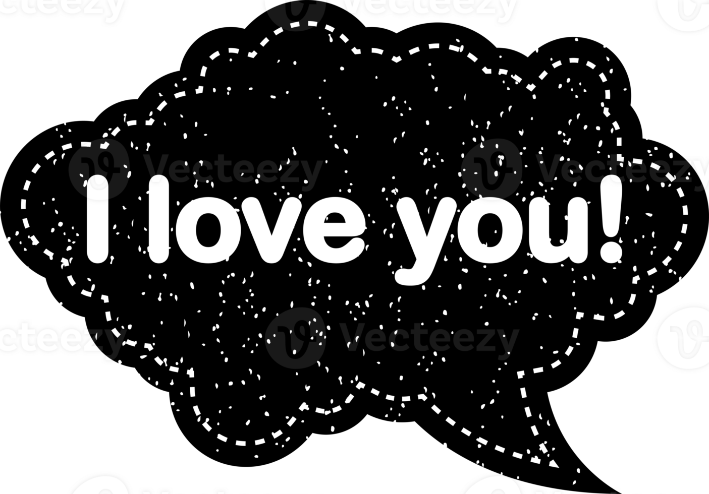 Black i love you speech bubble icon symbol. Web design. Sticker design. png