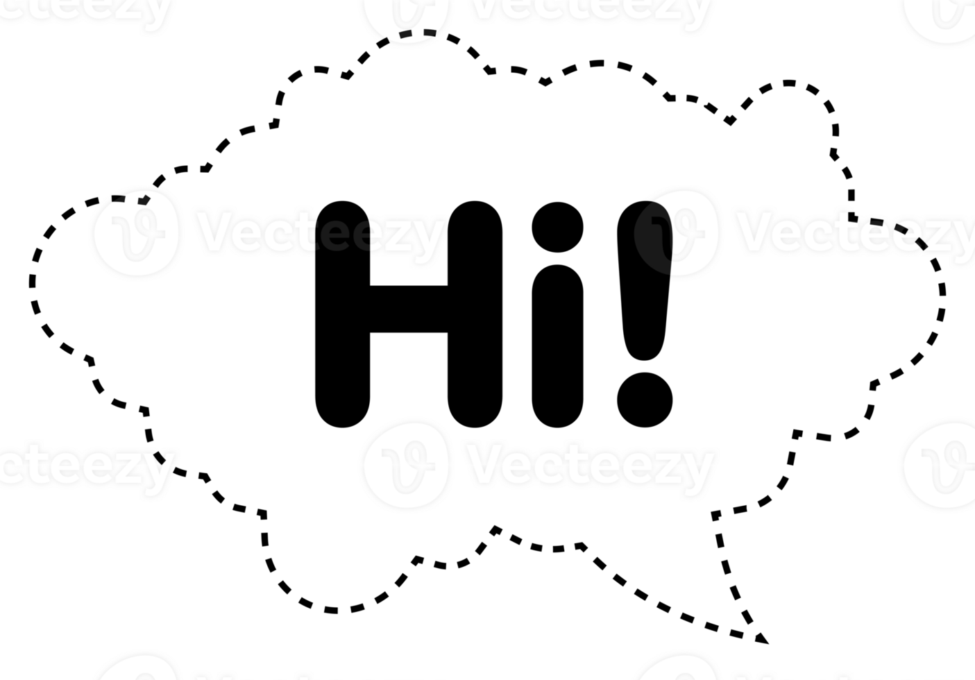 Yellow Hi speech bubble icon symbol. Web design. Sticker design. png