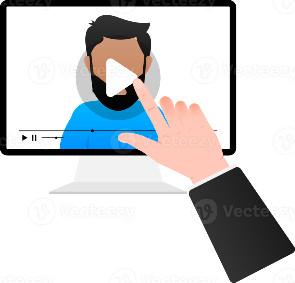 blogger, internet blogger recording media content. Watching a internet. illustration. png