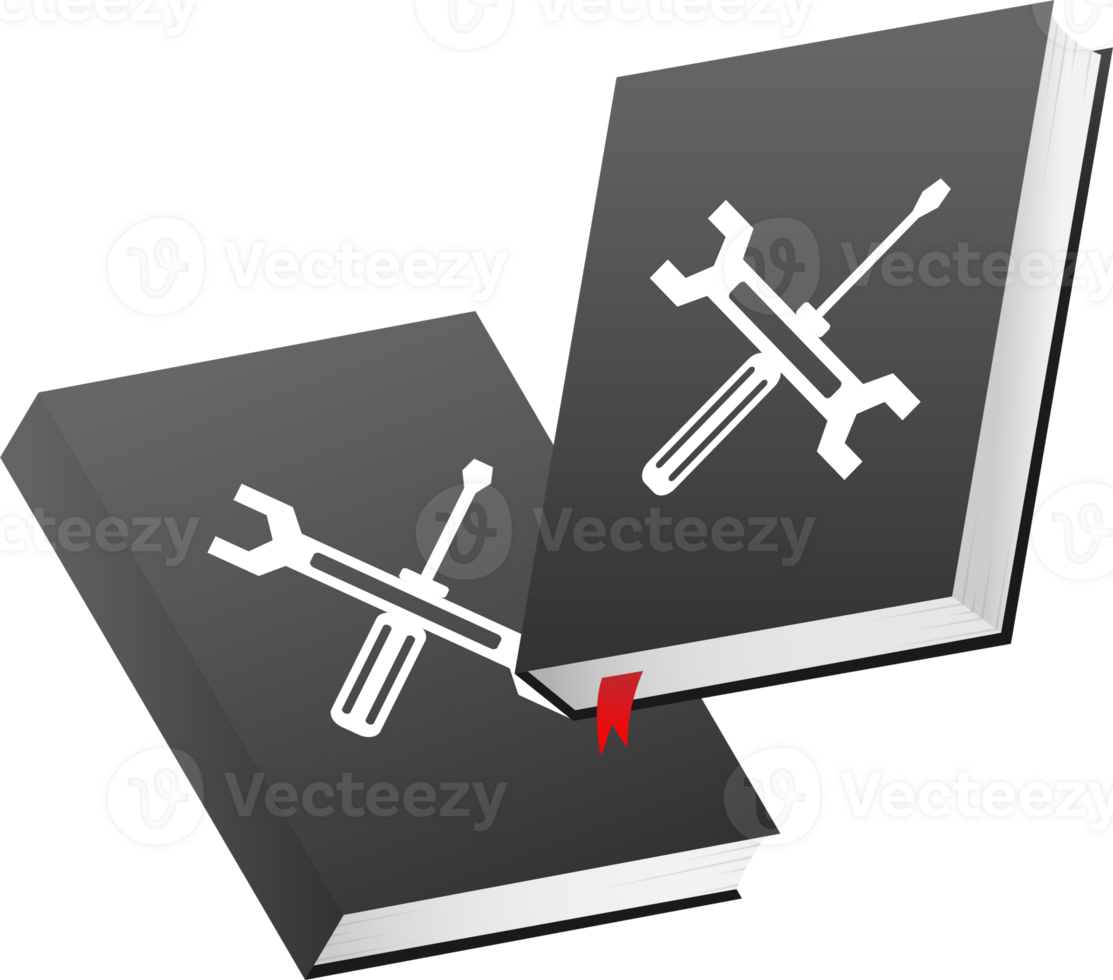 User manual Books icon. Textbook with bookmark. Diary or notebook. illustration. png