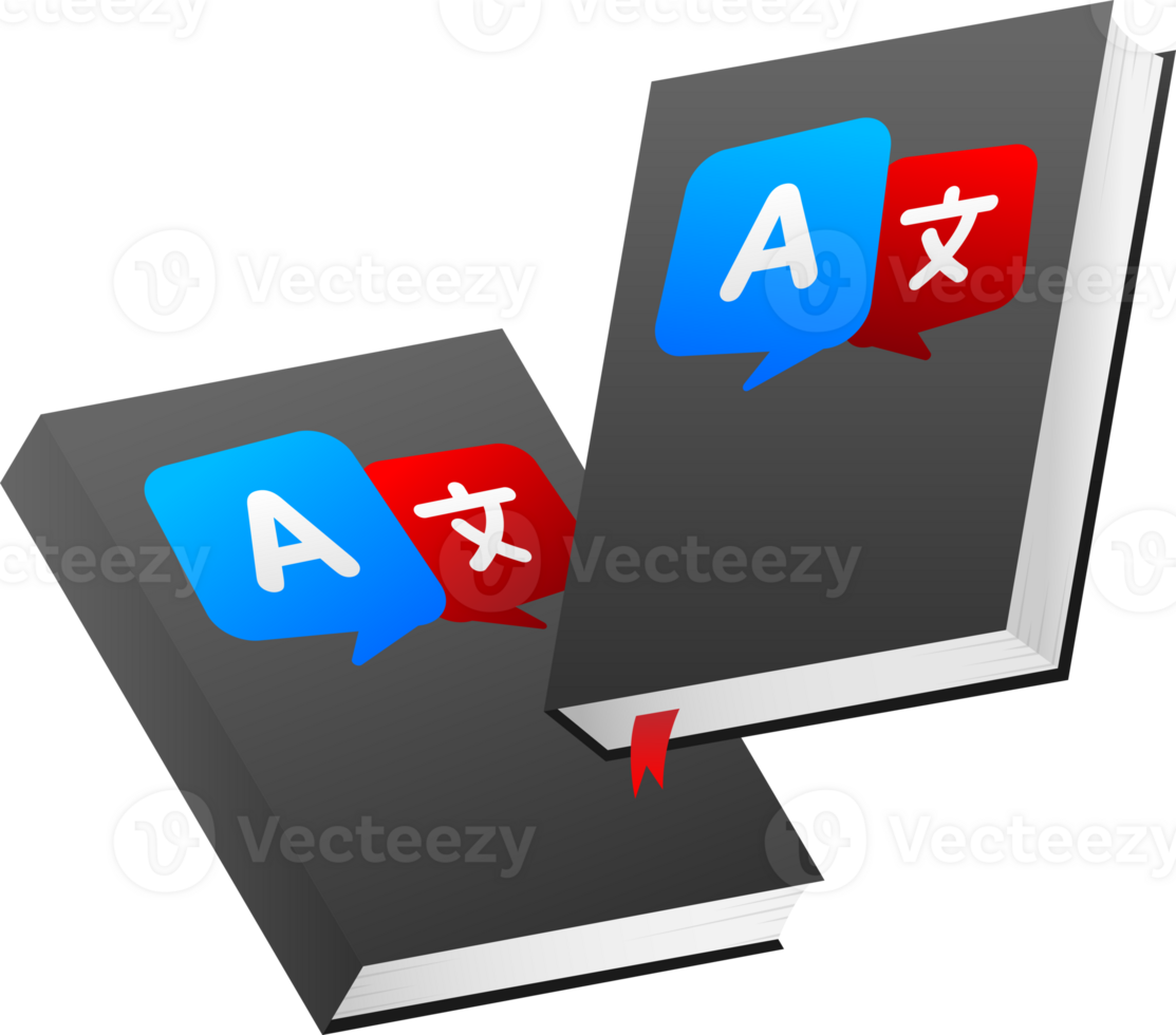 Glossary Books icon. Textbook with bookmark. Diary or notebook. illustration. png