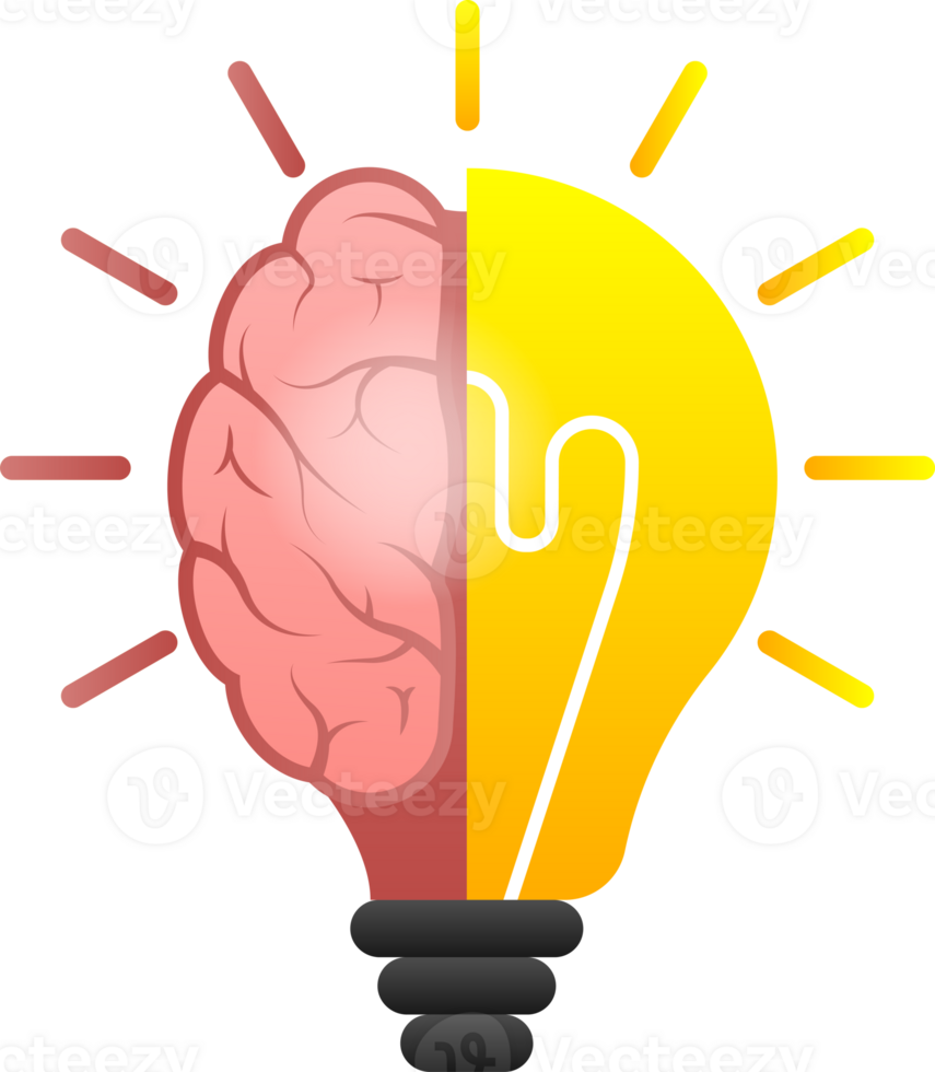 Idea brain. Creative thinking. Idea, solution. Positive, motivation. png