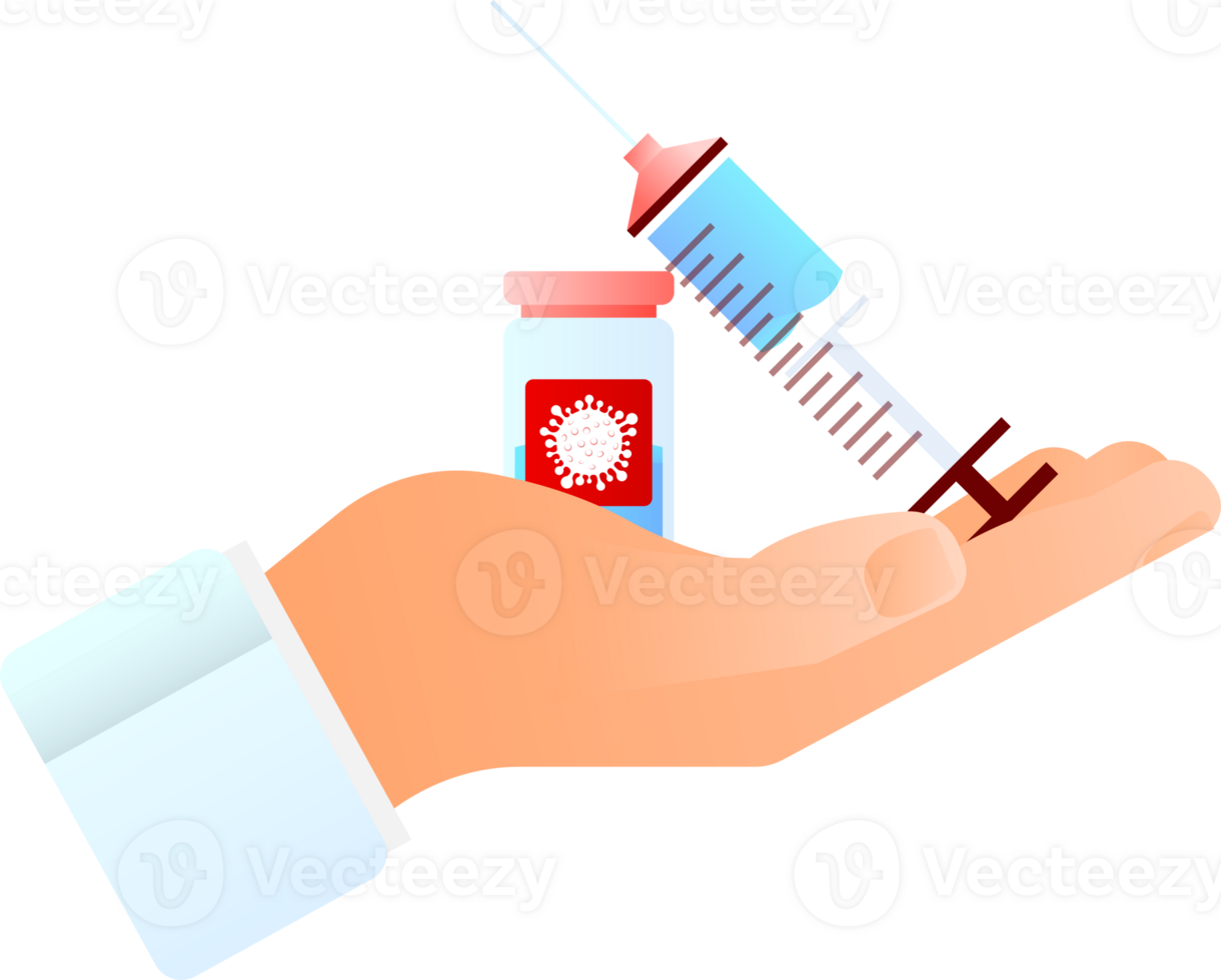 Virus protection. Virus germs. Security shield. Immune system. People vaccination. illustration. png