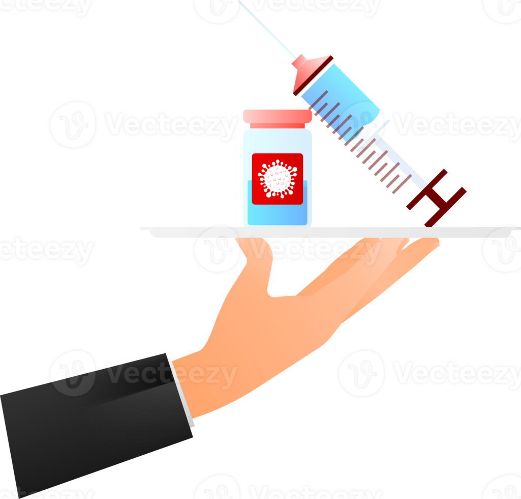 Virus protection. Virus germs. Security shield. Immune system. People vaccination. illustration. png