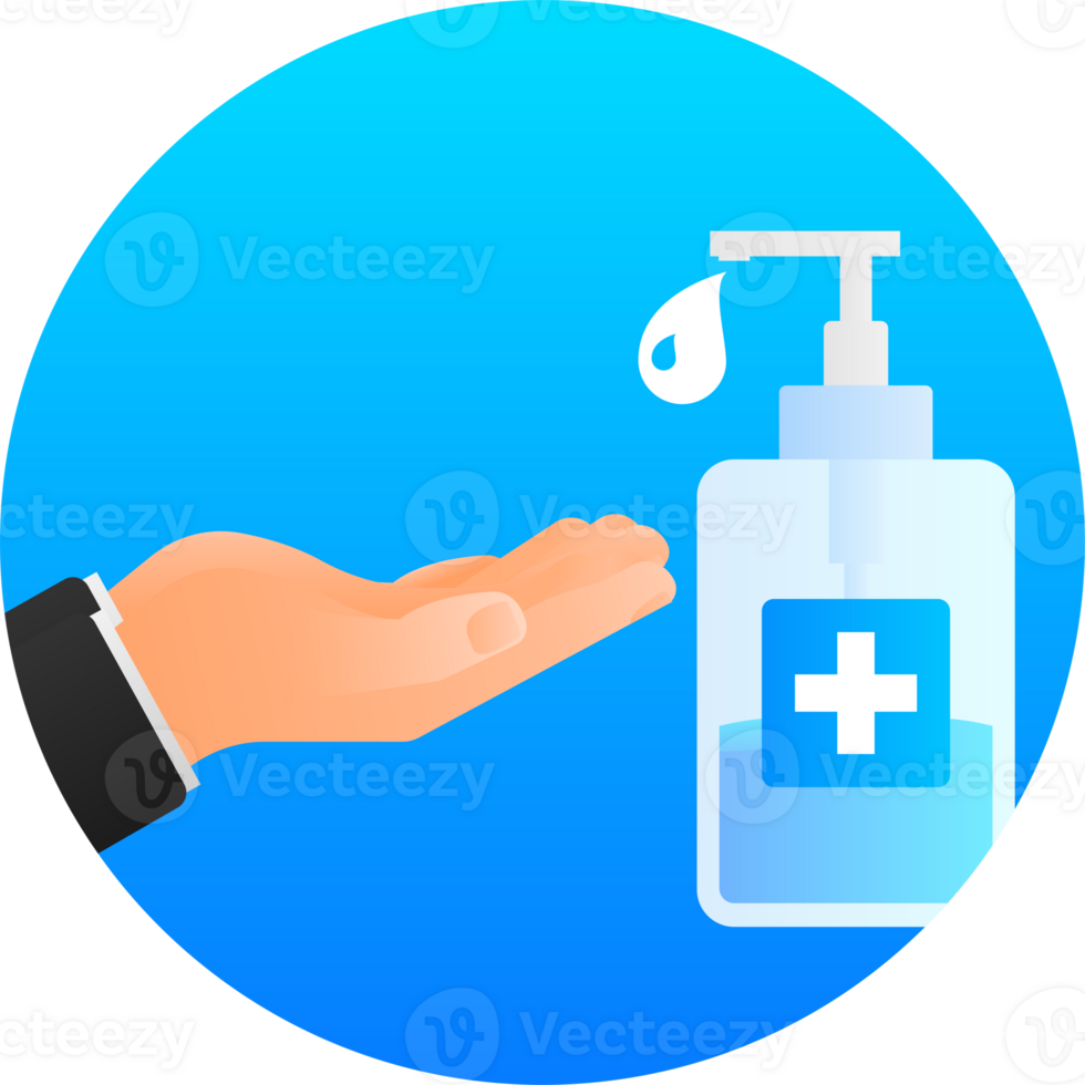 Disinfection sanitizer on transparent background. 3d illustration. png