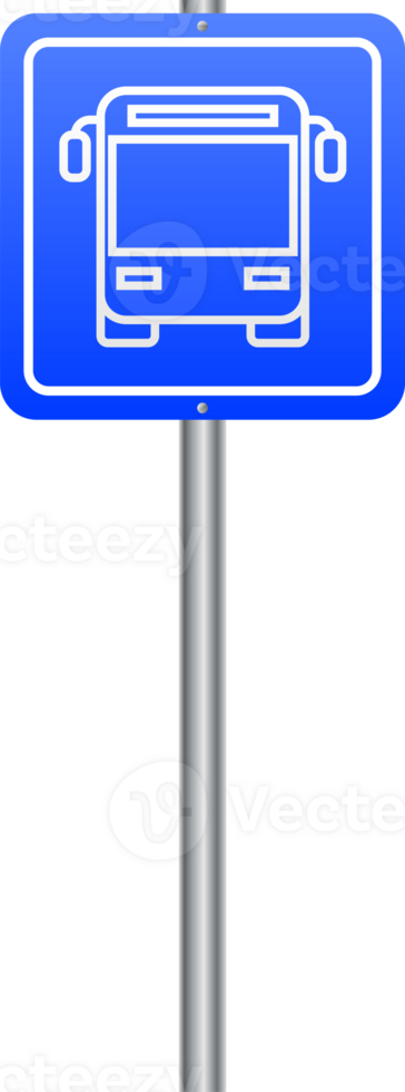 Bus stop sign. Simple transportation sign. Tourist bus. illustration. png
