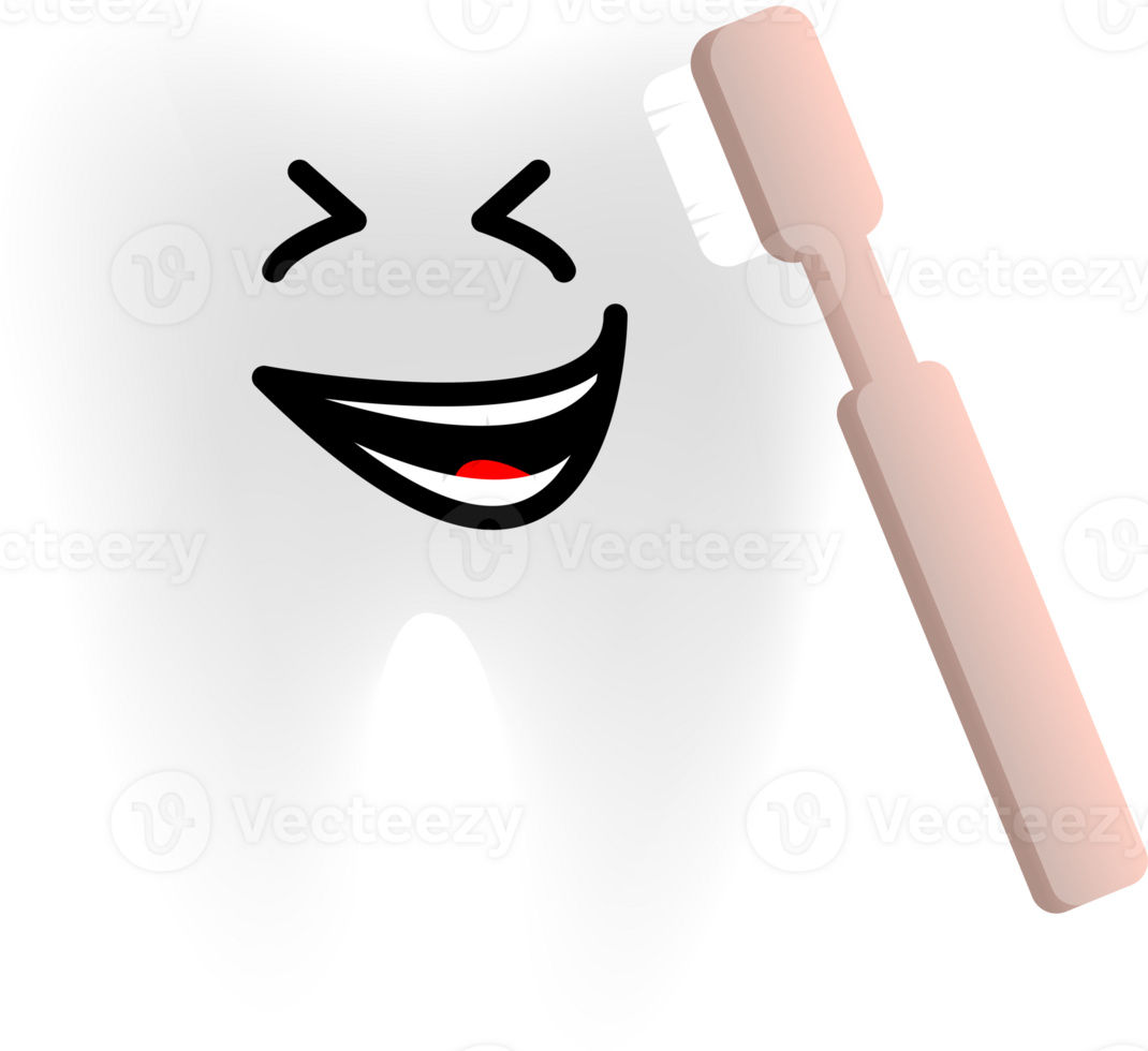 Cartoon teeth cleaning and personal care. Tooth before and after whitening. illustration. png