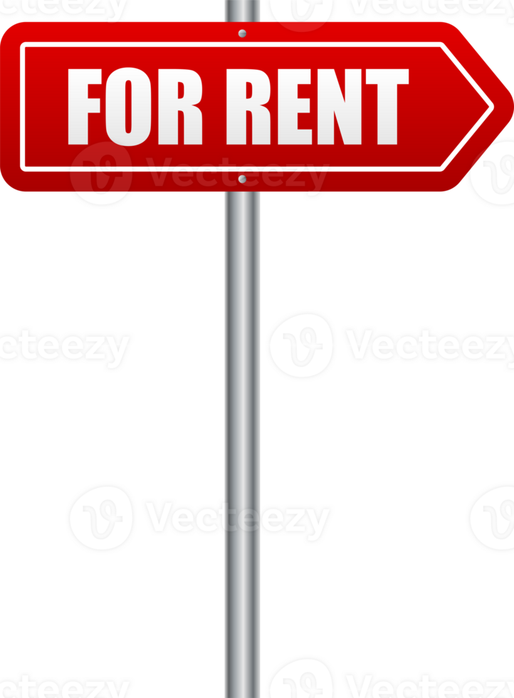 For rent sign in flat style on sky background. flat design. Business concept. Banner png