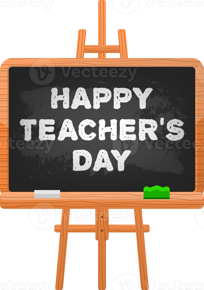 Flat happy teacher s day board for celebration design. Happy holiday png