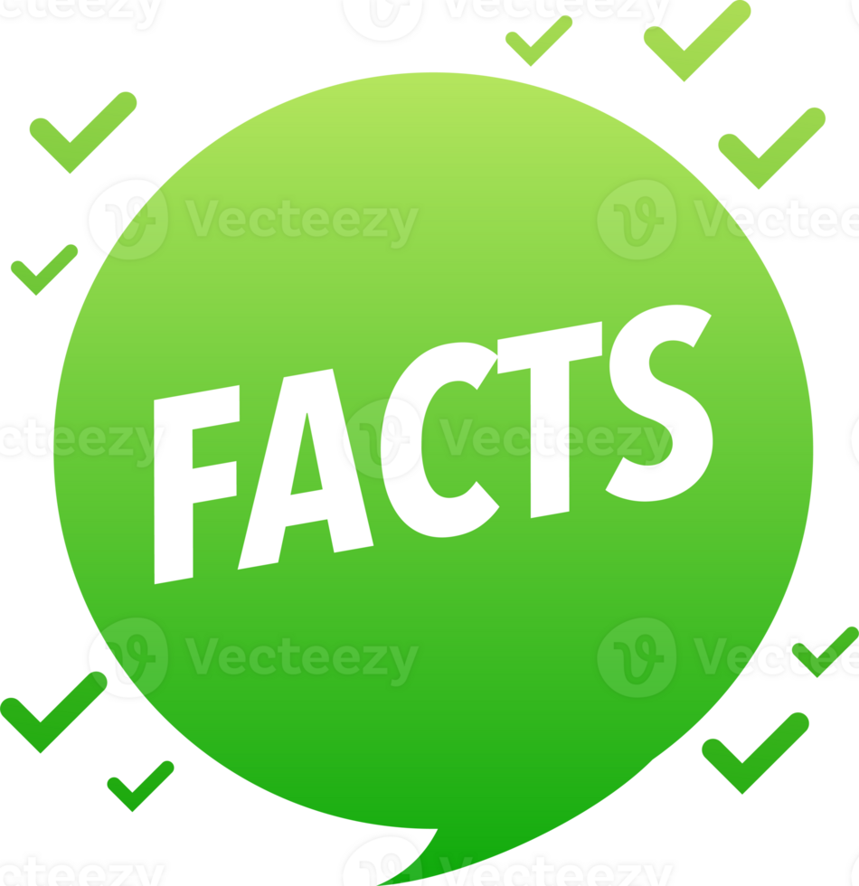 Facts vs myths, fact-checking. Check mark. Fake news. Rumors comparing with true information. Facts vs myths label. png