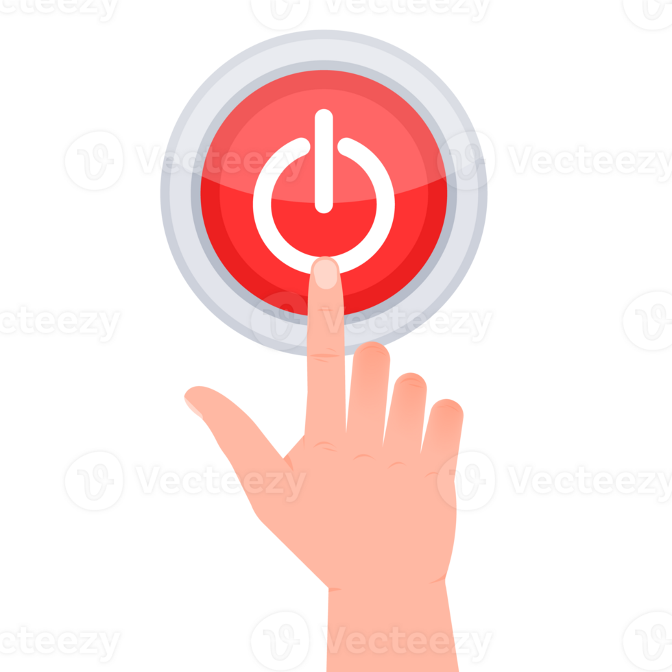 Power button. Turn on off button. Start and stop. illustration. png