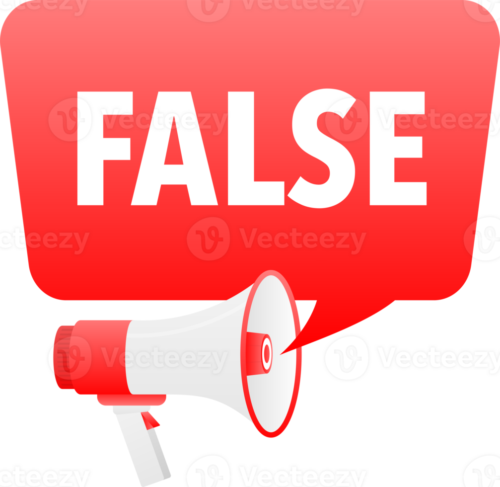 True false megaphone, sign. Check mark and cross. png