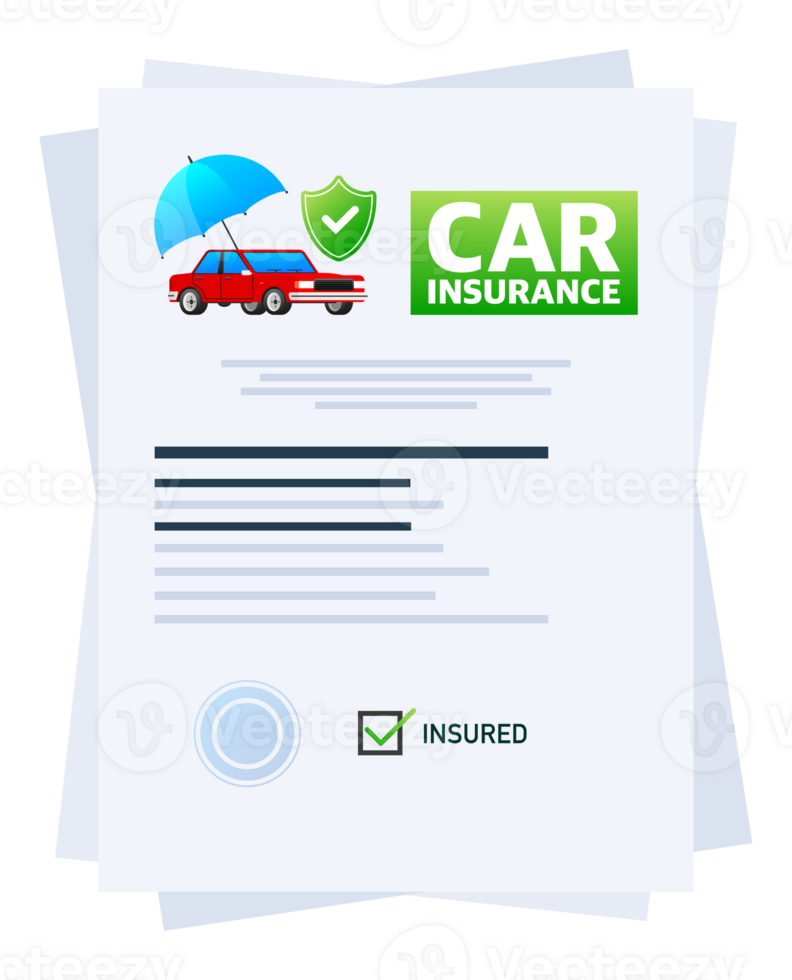 Car insurance document. Insurance policy. Auto safety concept. png