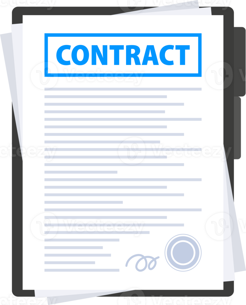 Contract document form. Sign contract. illustration. png